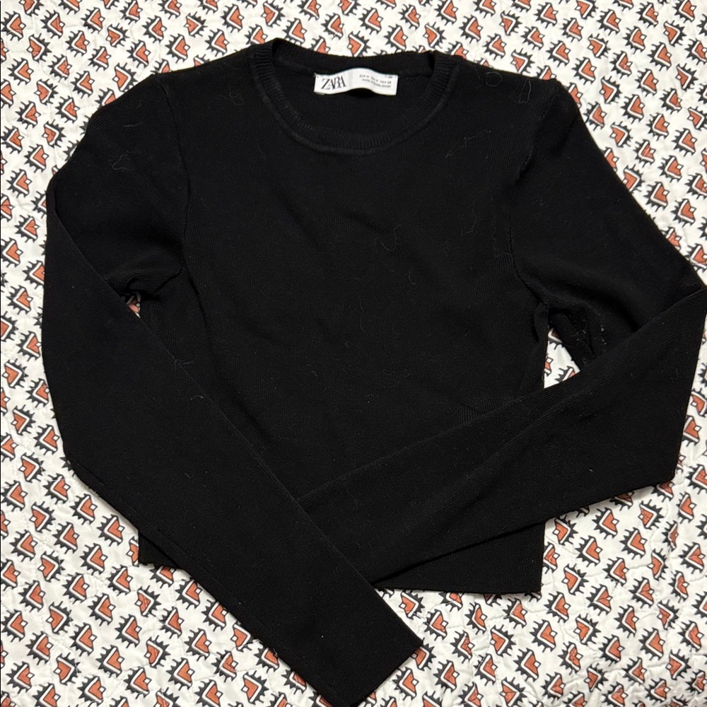 Zara Elegant Black Knit Top